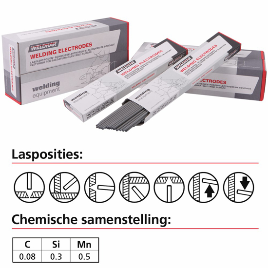 Afbeeldingen van LASELEKTRODE WK E 6013 S - Ø 2.50 X 350 MM - 2 KG