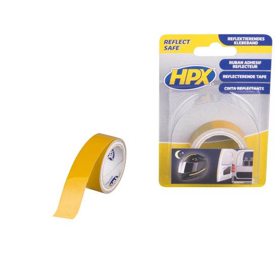 Afbeeldingen van REFLECTERENDE TAPE - GEEL 19MM X 1,5M