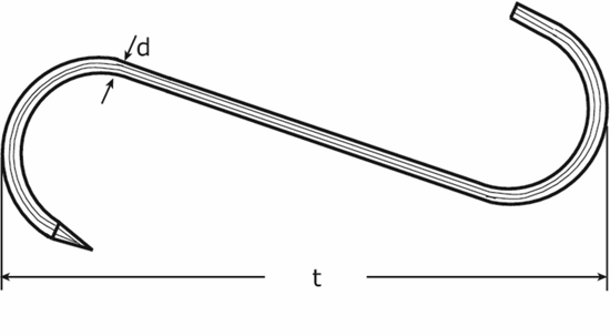 Afbeeldingen van 225-100T / VLEESHAAK 4.4X100MM VERTIND