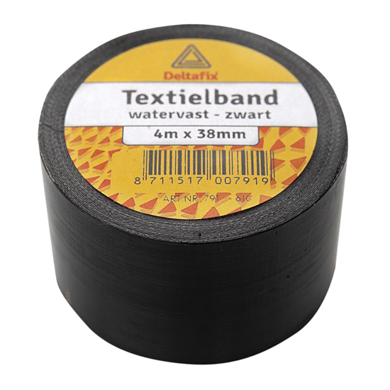 Afbeeldingen van DUCTTAPE ZELFKLEVEND TEXTIELBAND HQ+ ZWART 4 M X 38 MM