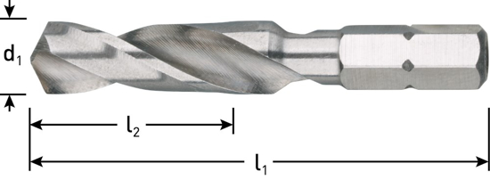 Afbeeldingen van HSS-G BOORBIT DIN 3126, 1/4"-C6.3, ø2,5