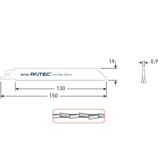 Afbeeldingen van RECIPROZAAGBLAD RC730 / S922EF