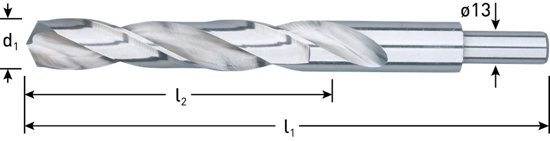 Afbeeldingen van HSS-G SPIRAALBOOR, DIN 338, TYPE N, D2=13, ø17,0