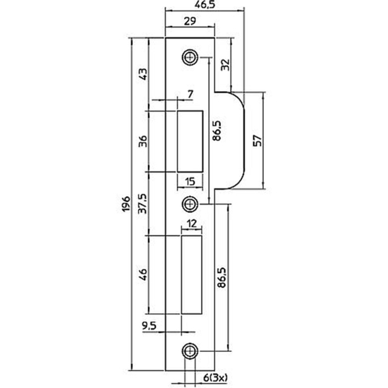 Afbeeldingen van SLUITPLAAT P4139/17 LS RECHTH. SLUITPLAAT P4139/17