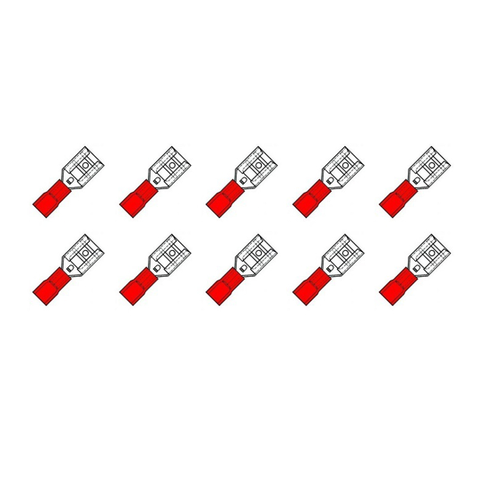 Afbeeldingen van 10 ST.KABELSCHOEN VLAKFEMALE 6,3 RD