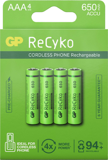 Afbeeldingen van GP RECYKO+ DECT 4 X AA 1300MAH 1.2V