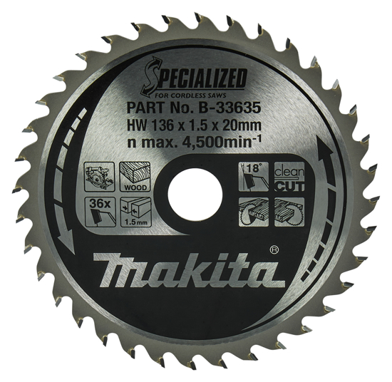 Afbeeldingen van MAKITA CIRKELZAAGBLAD HOUT B-33635