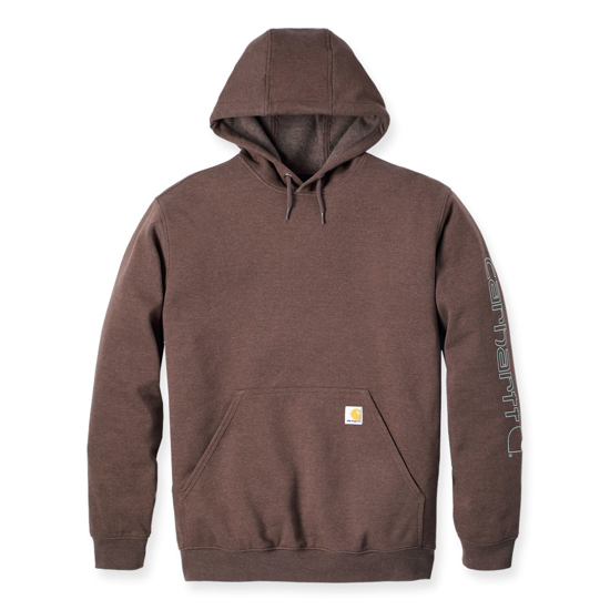 Afbeeldingen van K288B86 SLEEVE LOGO HOODED SWEATSHIRT MOCHA HEATHER M