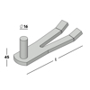 Afbeeldingen van KLAUWDUIM 1/2 STEENS EV Ø16X45